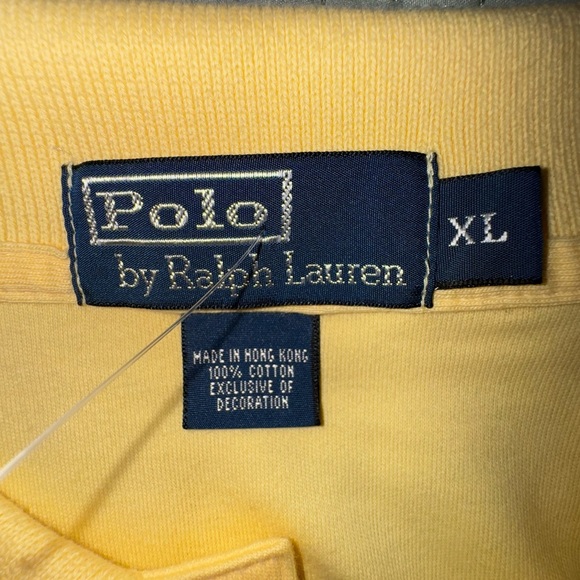Polo by Ralph Lauren interlock Yellow Polo Shirt. Higher in front Size XL NWT - Picture 3 of 12